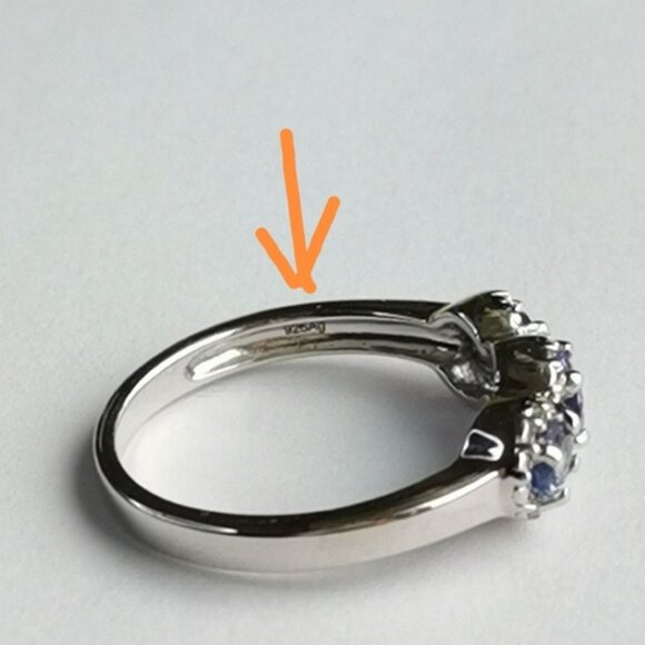 Tanzanite Three Stone Ring With Diamond Accents NEW - Picture 4 of 8